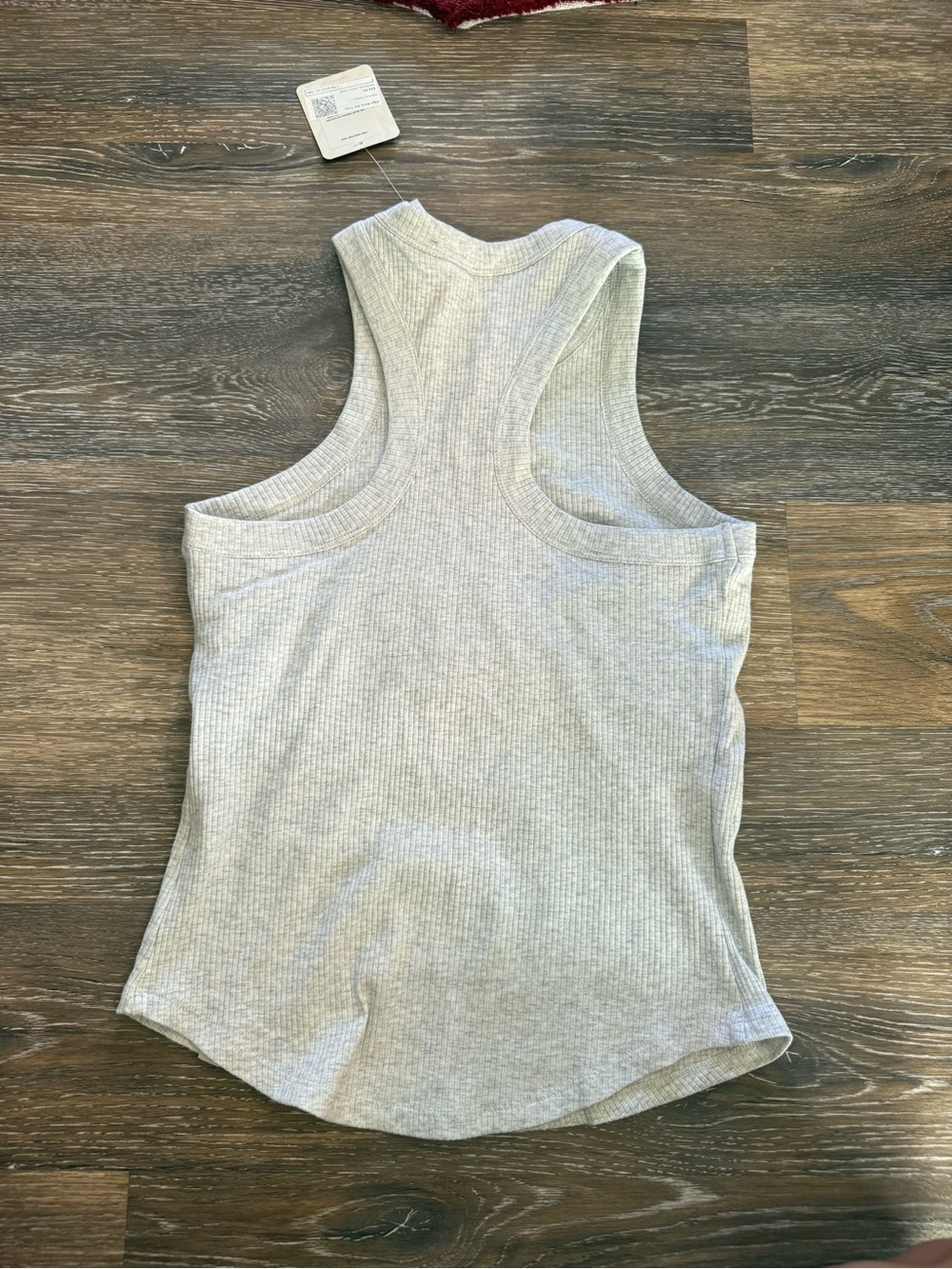 Fabletics Light Gray Ribbed Tank Top - Picture 2 of 3